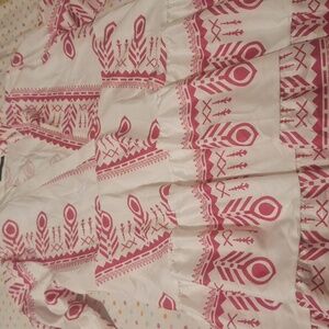 Pink and White Patterned Kids Dress